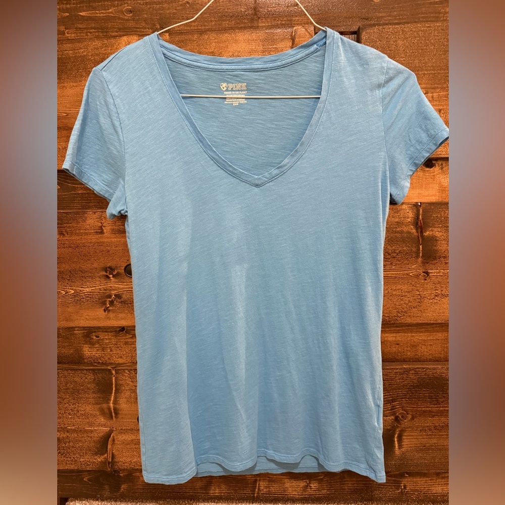 Blue V Neck Tshirt